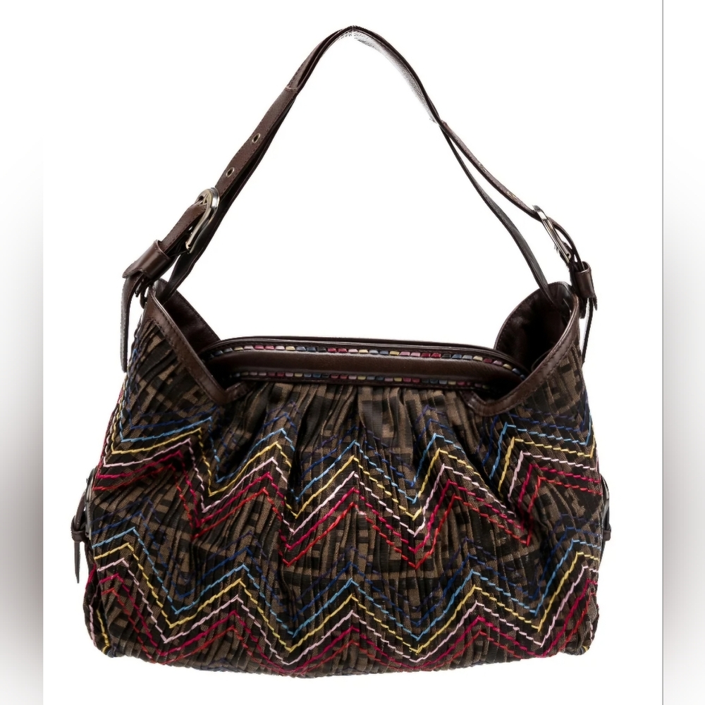 Fendi Multicolor Chevron Shoulder Bag